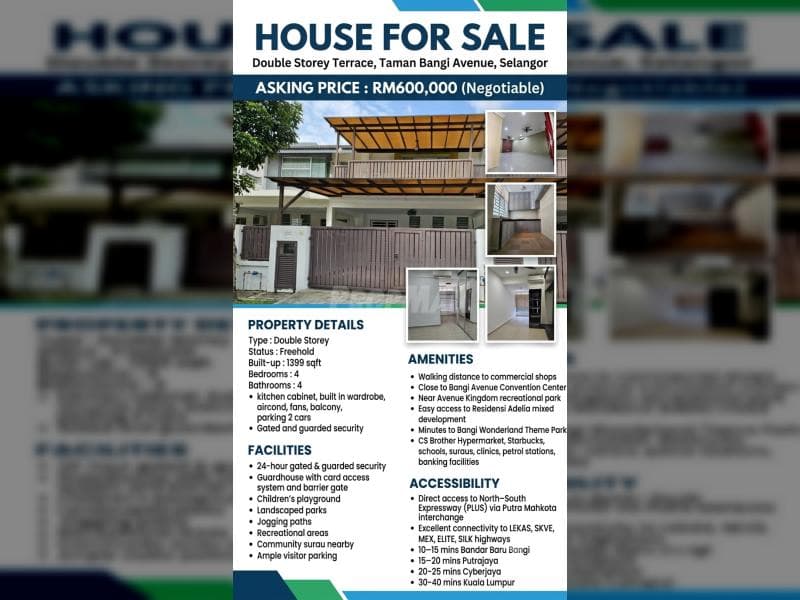 Double Storey Terrace Taman Bangi Avenue