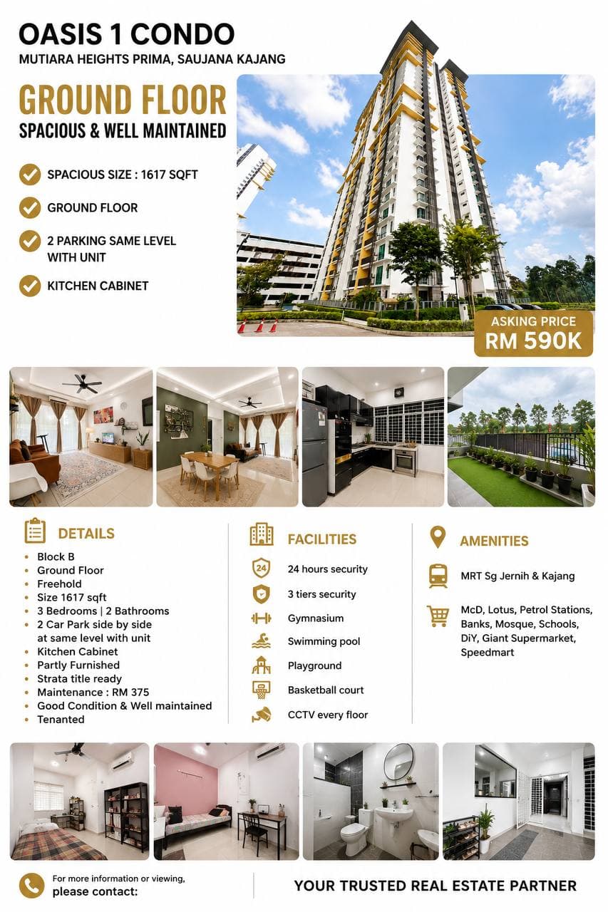 Ground Floor Oasis 1 Condo Mutiara Heights Prima Saujana Kajang
